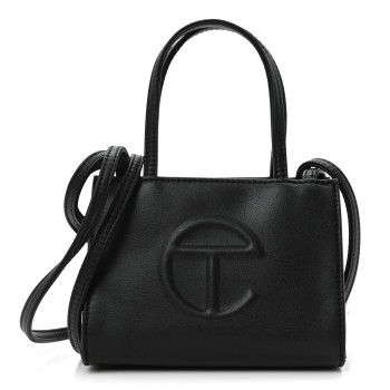 TELFAR Vegan Leather Small Shopping Bag Black
