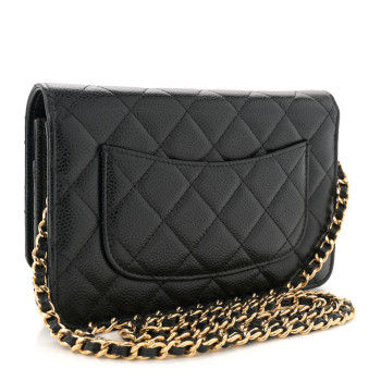 CHANEL Caviar Quilted Wallet On Chain WOC Black