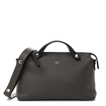 FENDI Vitello Dolce 4 Color Medium By The Way Boston Bag Carbone Grigio Polvere Multicolor