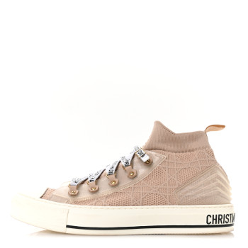 CHRISTIAN DIOR Technical Mesh Cannage Womens Walk'n Dior High Top Sneakers 41 Nude