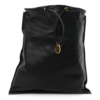 TOM FORD Calfskin Flat Drawstring Tote Black