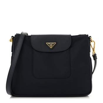 PRADA Tessuto Nylon Saffiano Crossbody Bag Bleu
