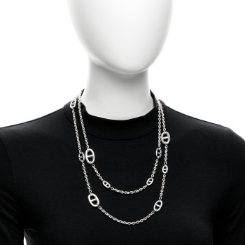 HERMES Sterling Silver Farandole Necklace 120