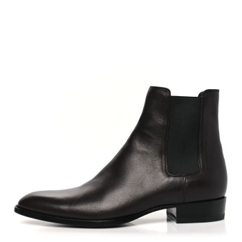 SAINT LAURENT Calfskin Mens Marrakesh Ankle Boots 43 Ebano