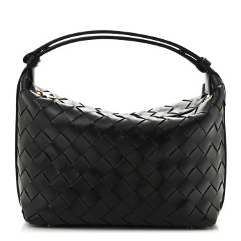 BOTTEGA VENETA Calfskin Nappa Intrecciato Mini Wallace Black