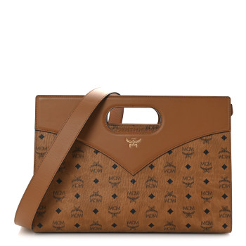 MCM Visetos Calfskin Medium Diamond Tote