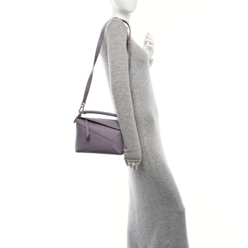 LOEWE Soft Grained Calfskin Small Puzzle Edge Bag Pale Aubergine Glaze