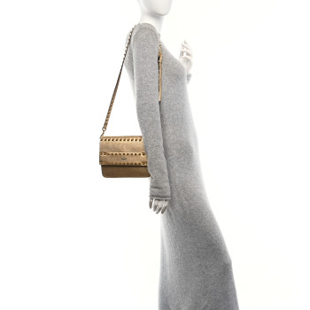 VALENTINO GARAVANI Metallic Vitello Rockstud Side Slip Crossbody Bag  Antique Brass