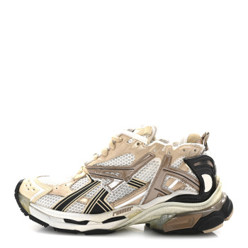 BALENCIAGA Mesh Rubber Monocolor Womens Runner Sneakers 41 Beige Black