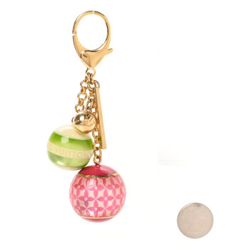 LOUIS VUITTON Mini Lin Croisette Bag Charm Pink Green
