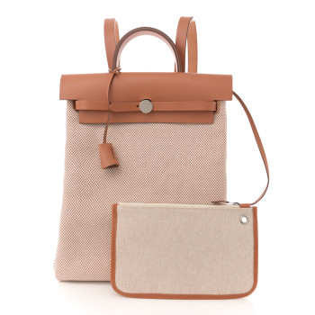 HERMES Vache Hunter Criss Viking Herbag a Dos Retourne Backpack Ecru Beige Naturel