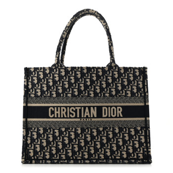 CHRISTIAN DIOR Oblique Medium Book Tote Blue Multicolor