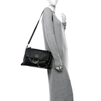 CHLOE Calfskin Medium Faye Day Shoulder Bag Black