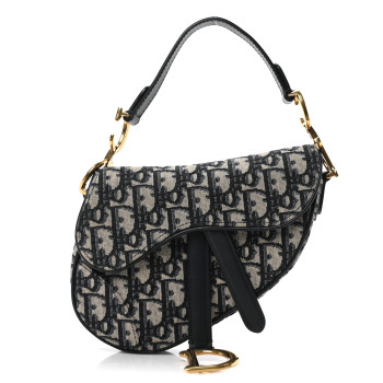 CHRISTIAN DIOR Oblique Mini Saddle Bag Blue