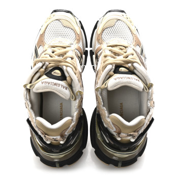 BALENCIAGA Mesh Rubber Monocolor Womens Runner Sneakers 41 Beige Black