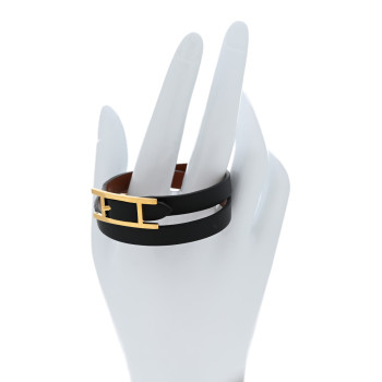 HERMES Chamonix Behapi Double Tour Bracelet XS Black Fauve