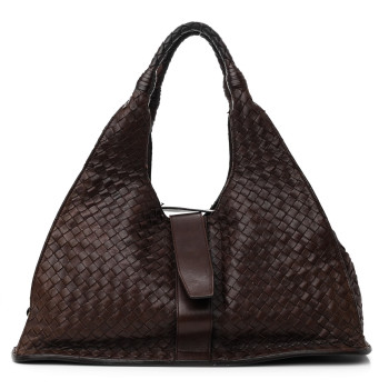 BOTTEGA VENETA Nappa Intrecciato Shoulder Bag Ebano