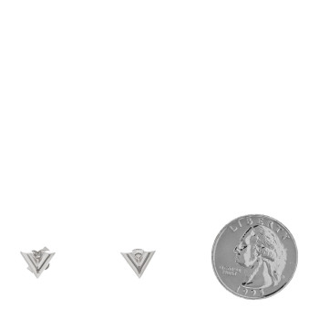 LOUIS VUITTON Essential V Stud Earrings Silver