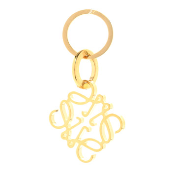 LOEWE Metal Anagram Bag Charm Key Holder Gold
