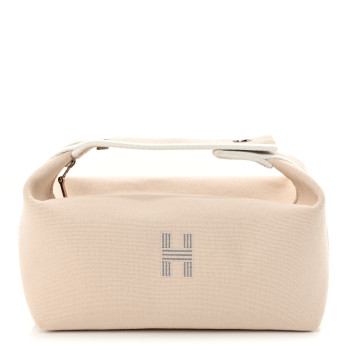 HERMES Canvas Small Bride-A-Brac Pouch Natural