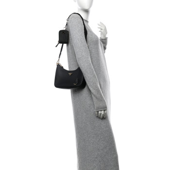 PRADA Saffiano Lux Re-Edition 2005 Shoulder Bag Black