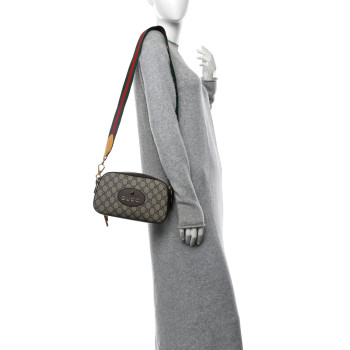 GUCCI GG Supreme Monogram Web Neo Vintage Shoulder Bag Beige New Acero Crop