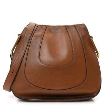 CHLOE Calfskin Small Hayley Hobo Tan