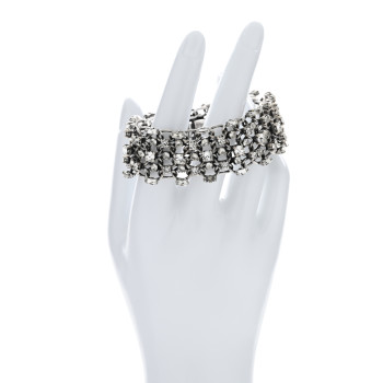 SAINT LAURENT Crystal Link Chain Bracelet Silver