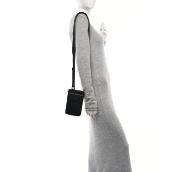 LOUIS VUITTON Grained Calfskin Aerogram Phone Pouch Black