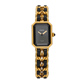 CHANEL Stainless Steel Lambskin 20mm Chain Premiere Quartz Watch Gold S