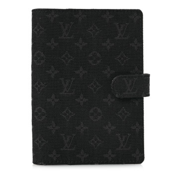 LOUIS VUITTON Mini Lin Small Ring Agenda Cover Black