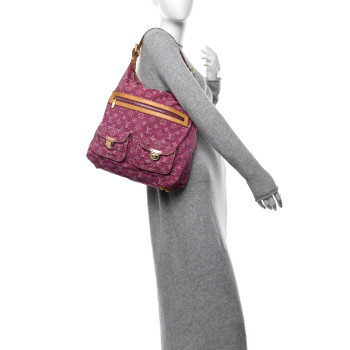 LOUIS VUITTON Denim Baggy GM Fuchsia