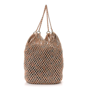 CHANEL Lambskin Mixed Fibers Large Shopping Bag Beige Pink