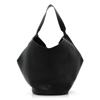 KHAITE Pebbled Sport Calfskin Medium Lotus Tote Black