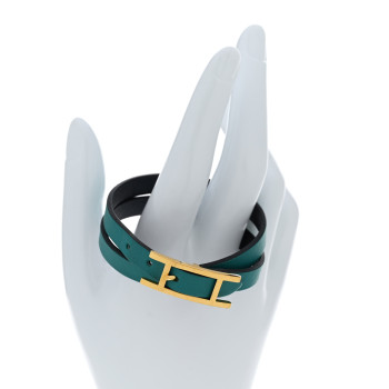 HERMES Swift Behapi Double Tour Bracelet XS Malachite