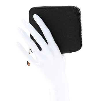 HERMES Epsom Silk'in Compact Wallet Black