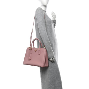 PRADA Saffiano Medium Galleria Double Zip Tote Orchidea