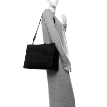 GIVENCHY Canvas Jacquard 4G Medium Chain Tote Black