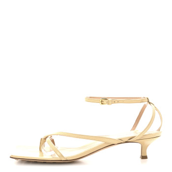 BOTTEGA VENETA Lambskin Stretch Multi Strap 35mm Sandals 38.5 Cane Sugar