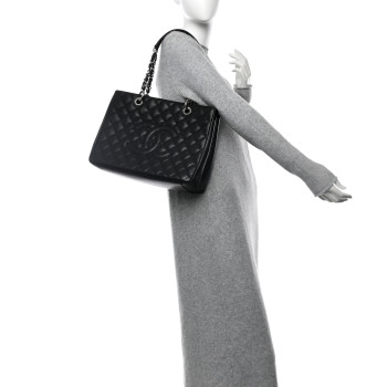 CHANEL Caviar Quilted Grand Shopping Tote GST Black