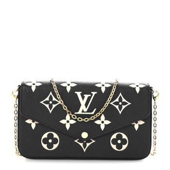 LOUIS VUITTON Empreinte Monogram Giant Felicie Pochette Black Beige