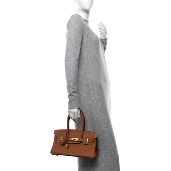 HERMES Evercolor Shoulder Birkin Light 29 Gold