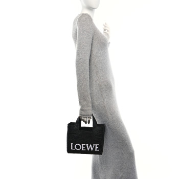 LOEWE X PAULA'S IBIZA Raffia Font Tote Black