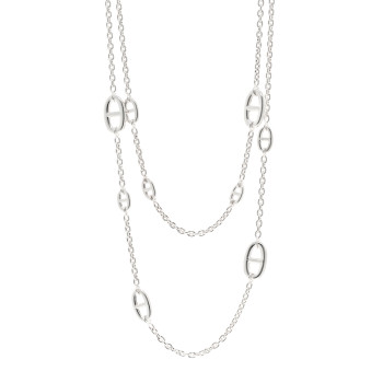 HERMES Sterling Silver Farandole Necklace 120