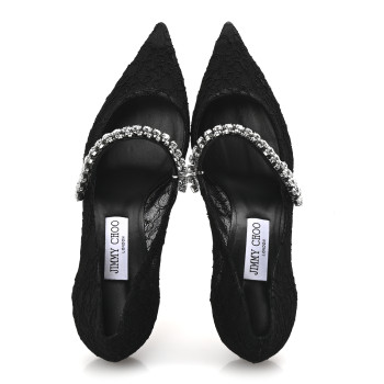 JIMMY CHOO Lace Crystal Bing 65 Pumps 40.5 Black