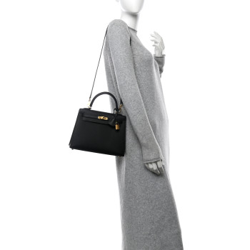 HERMES Epsom Kelly Sellier 25 Black