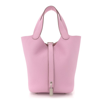 HERMES Taurillon Clemence Picotin Lock 18 PM Mauve Sylvestre