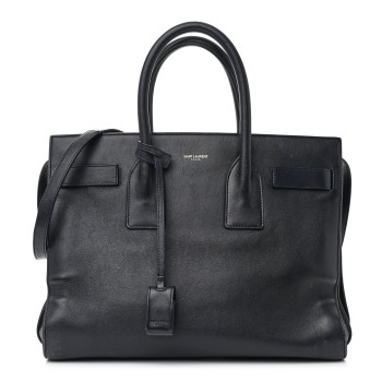 SAINT LAURENT Calfskin Small Sac De Jour Navy