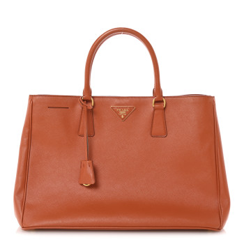 PRADA Saffiano Lux Large Tote Papaya