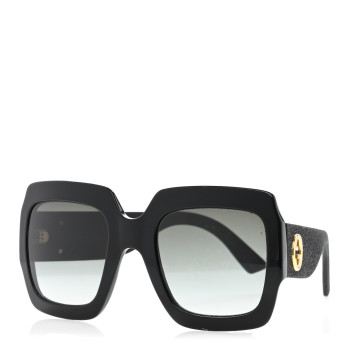 GUCCI Square Frame Glitter GG0102S Sunglasses Black